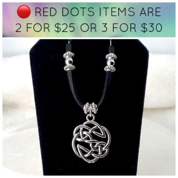 Silverskylight Jewelry - 🔴 Celtic knot black suede adjustable necklace